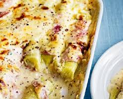baked leeks and ham in cheese sauce blog